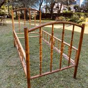 Wooden bed turned blond 1900 Austrian Art Nouveau