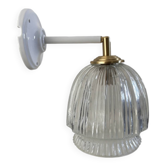 Ribbed glass wall light