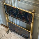 Textable brass and cashmere serving table
