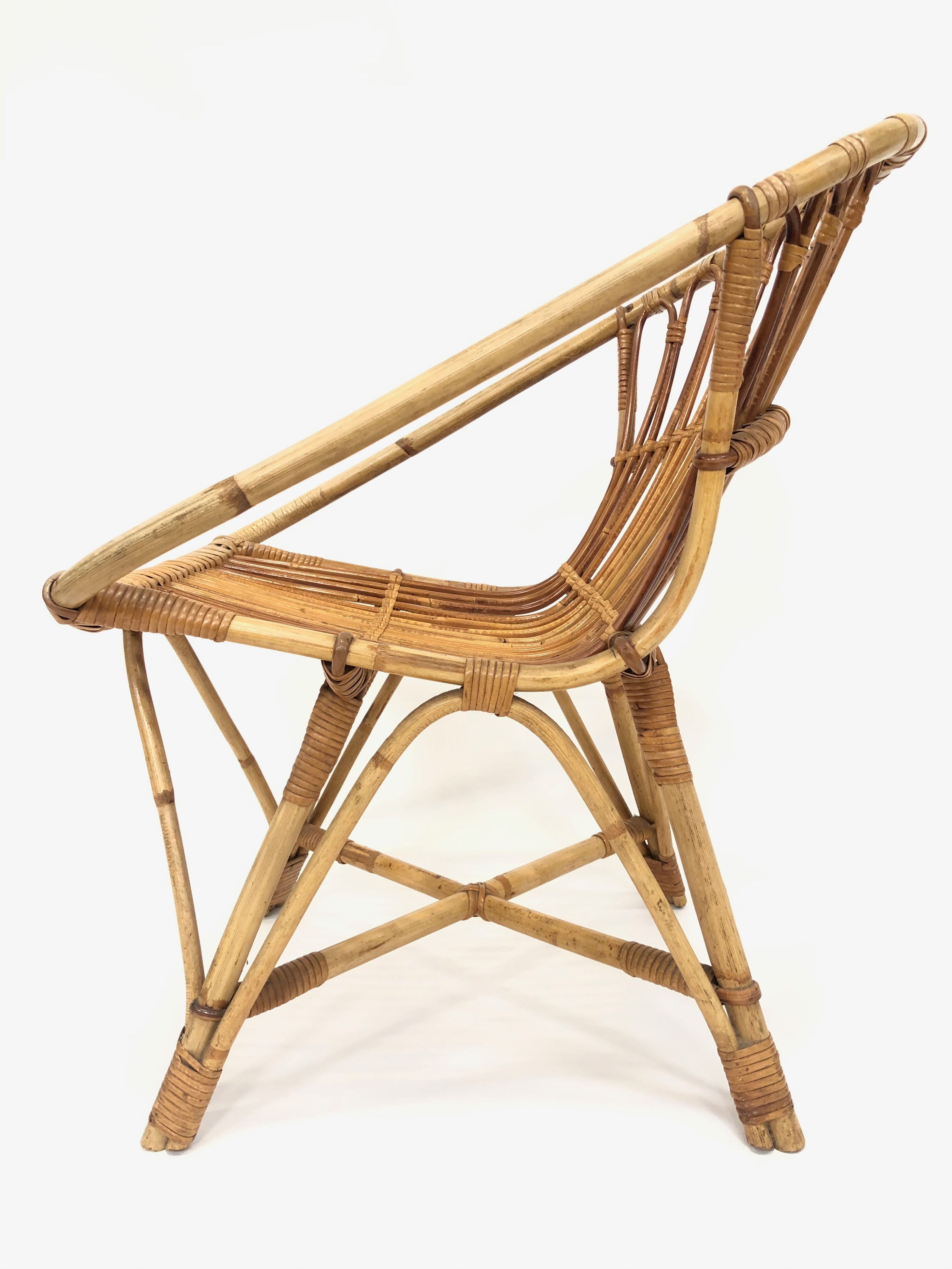 Fauteuil en rotin de Rohe Noordwolde, 1960, Pays-Bas