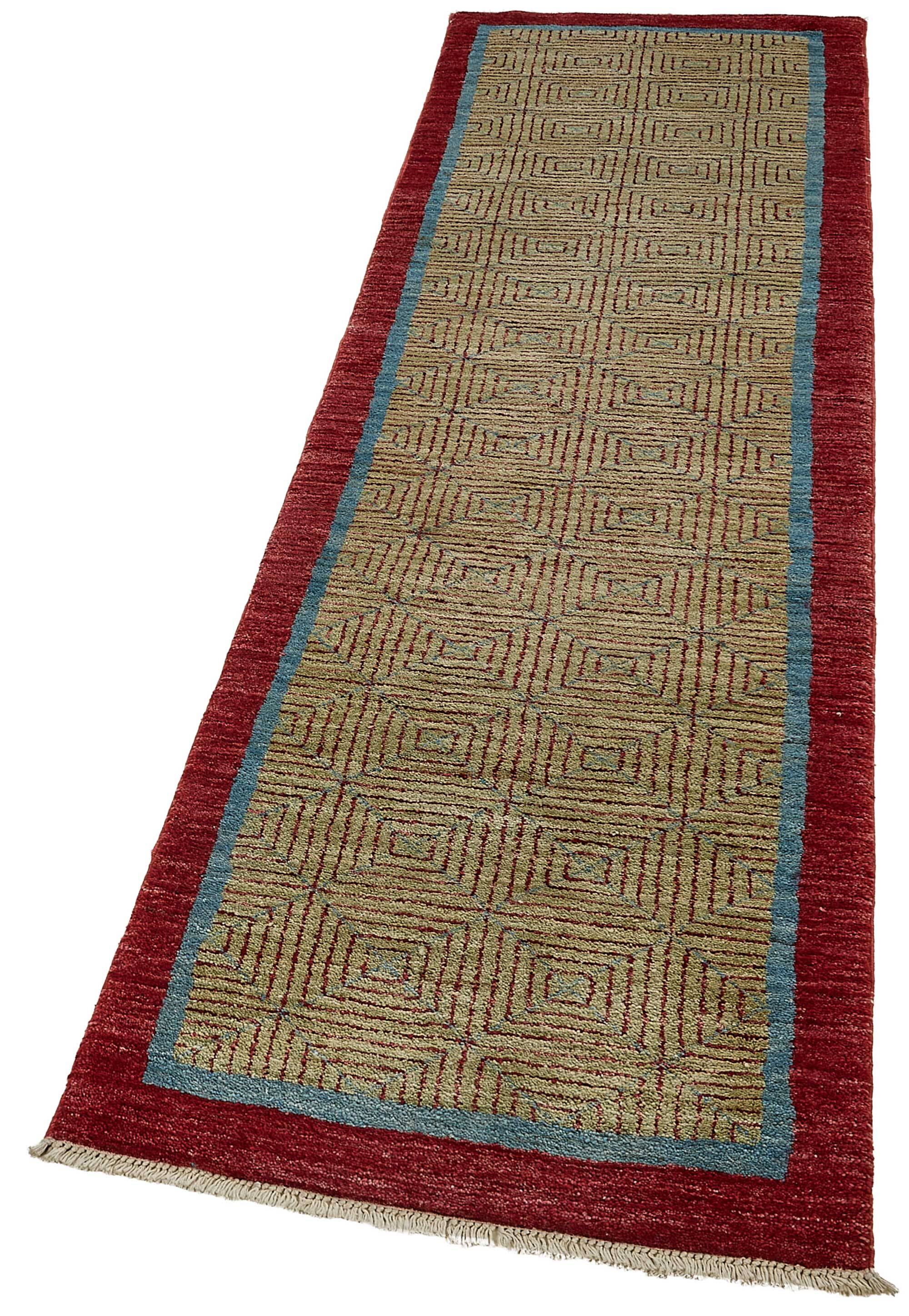 Tapis Oushak en laine noué à la main, 71 cm x 253 cm