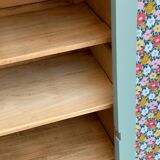 Vintage Parisian wardrobe, blue-green and gray