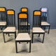 Chaises de salle à manger vintage en bois de noyer et laque, années 1980