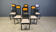 Vintage burl wood and lacquer dining chairs, 1980s