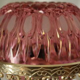 Glass and crystal pink boudoir grapevine lamp