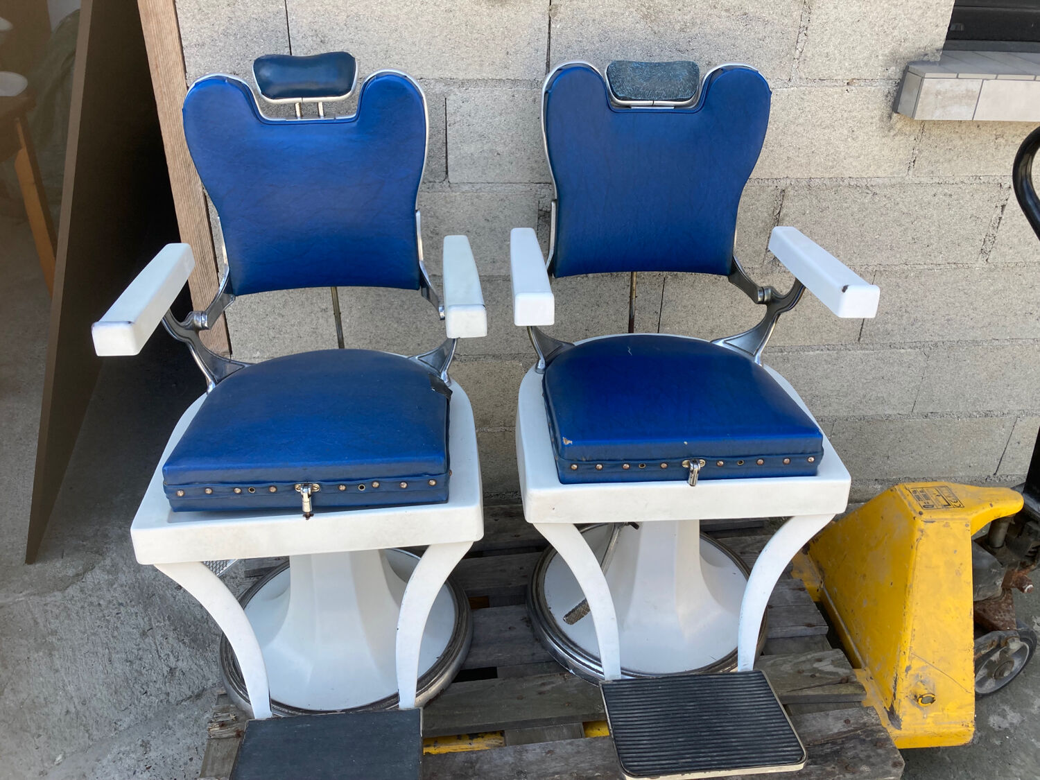 Pair of vintage hairdressing chairs