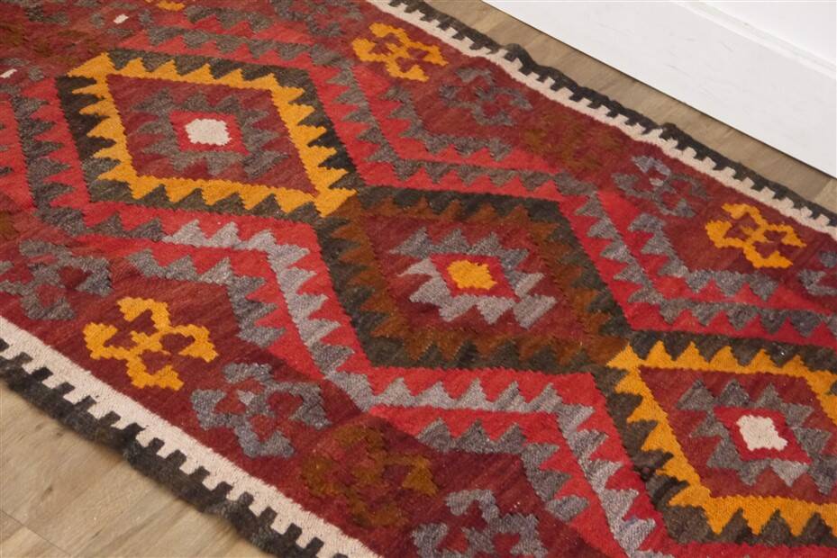 Vintage Maimana rug, handmade, Afghanistan mid century