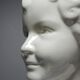 Very rare large faience bust from Sarreguemines, antique Art Deco.