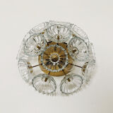 Applique murale en laiton floral ou lampe affleurante par Emil Stejnar pour VEB