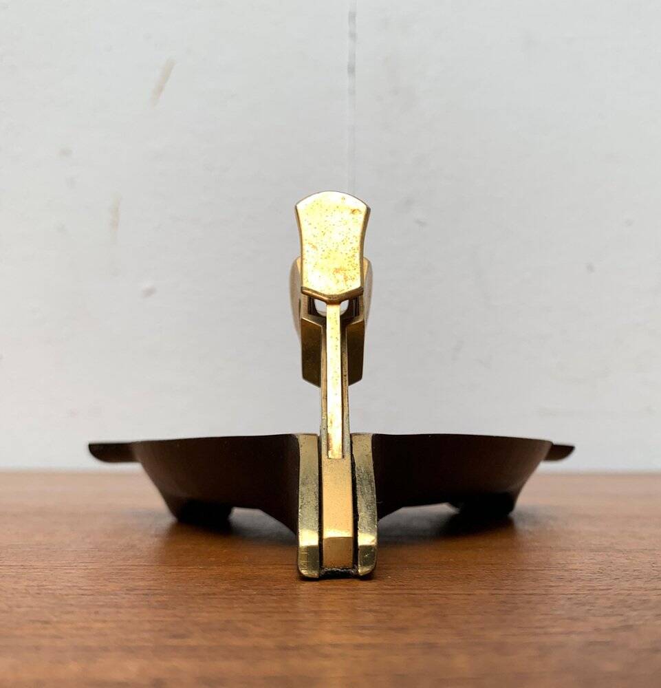 German brass ashtray with cigar cutter, 1950s.