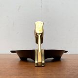 German brass ashtray with cigar cutter, 1950s.