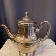 Antique 4-piece tea service silver metal louis xv style godron decor