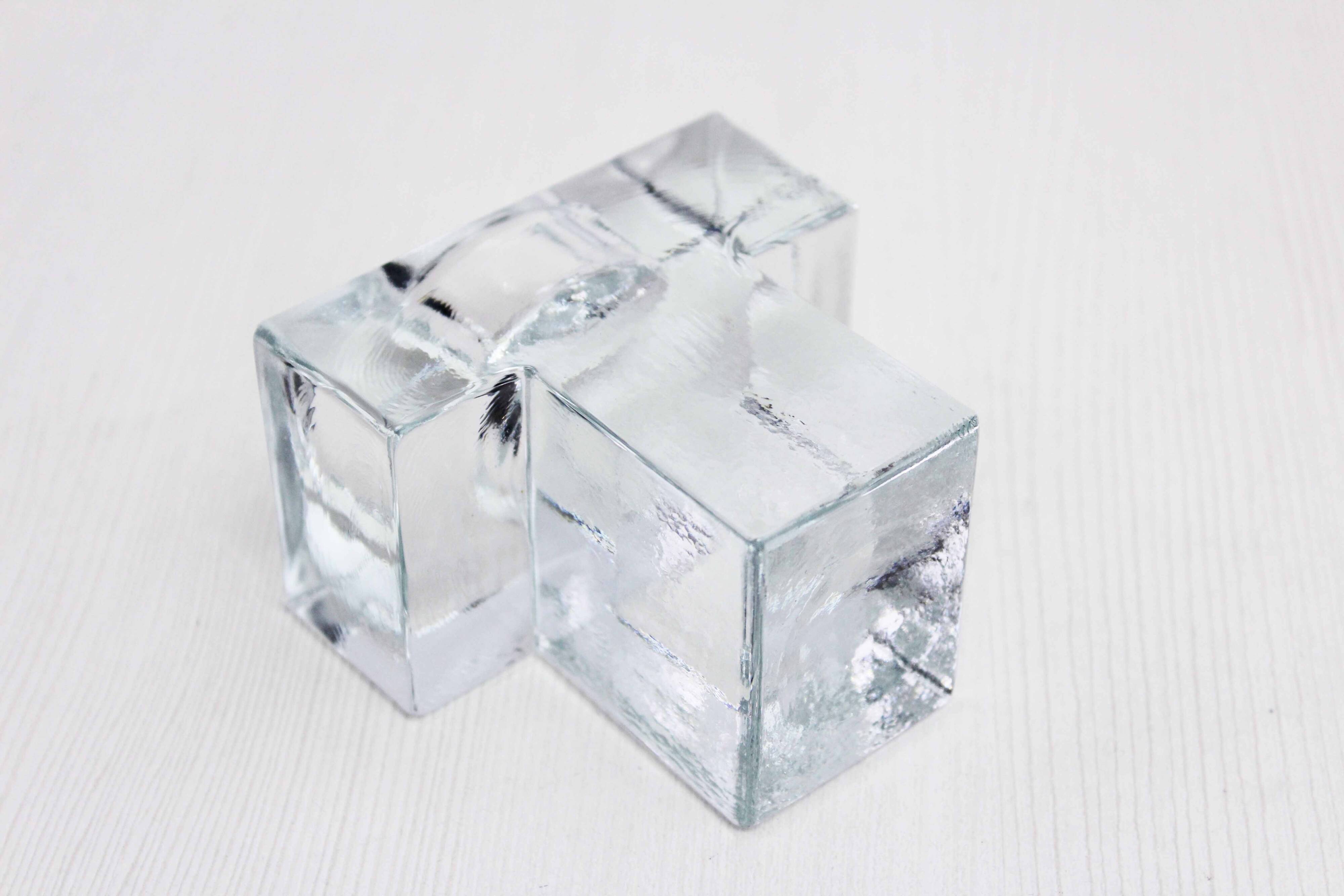 Glass tealight candle holder