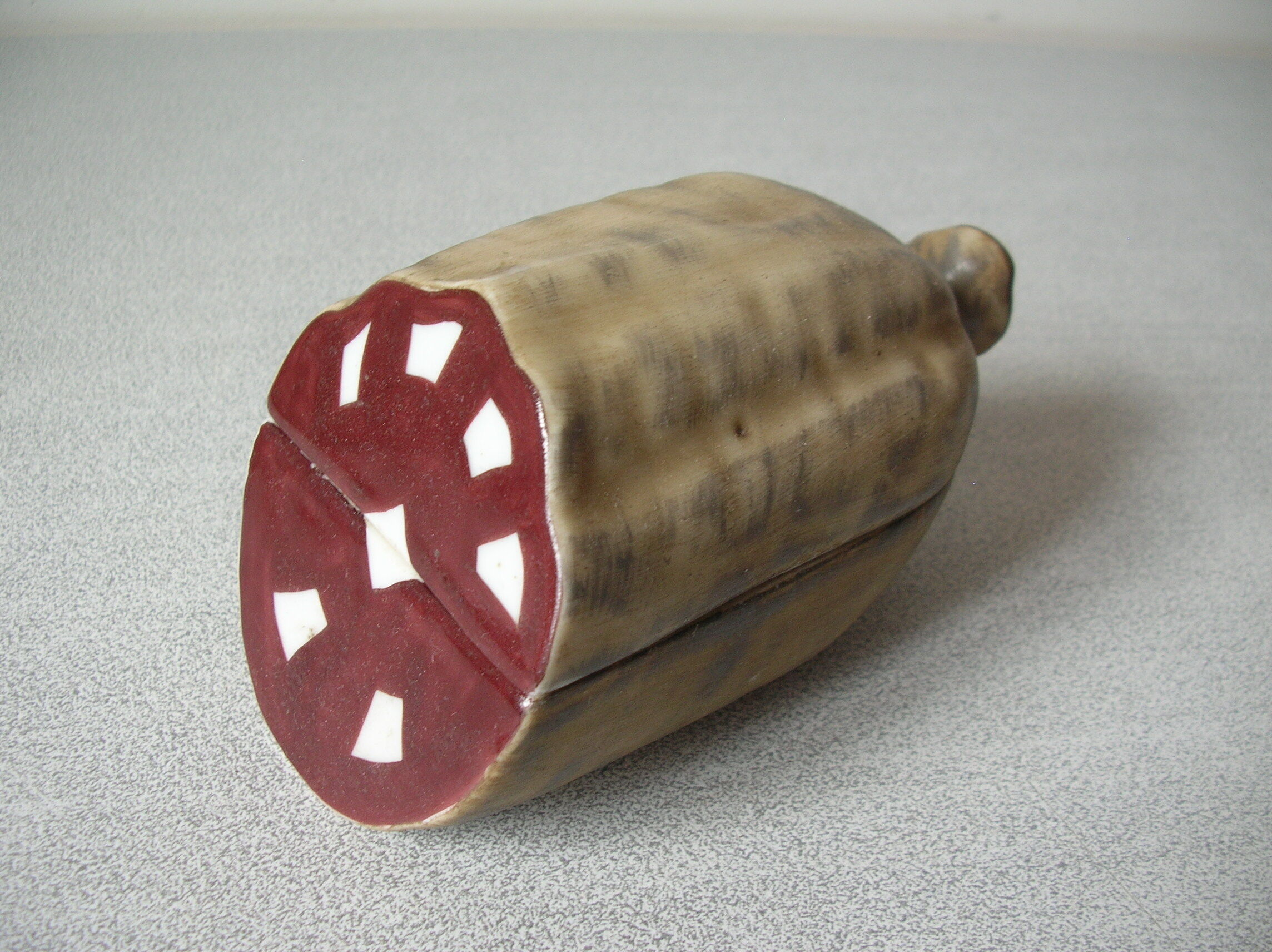 Former mustard maker Julien Mack Dijon in the shape of black pudding andouille Retro tableware