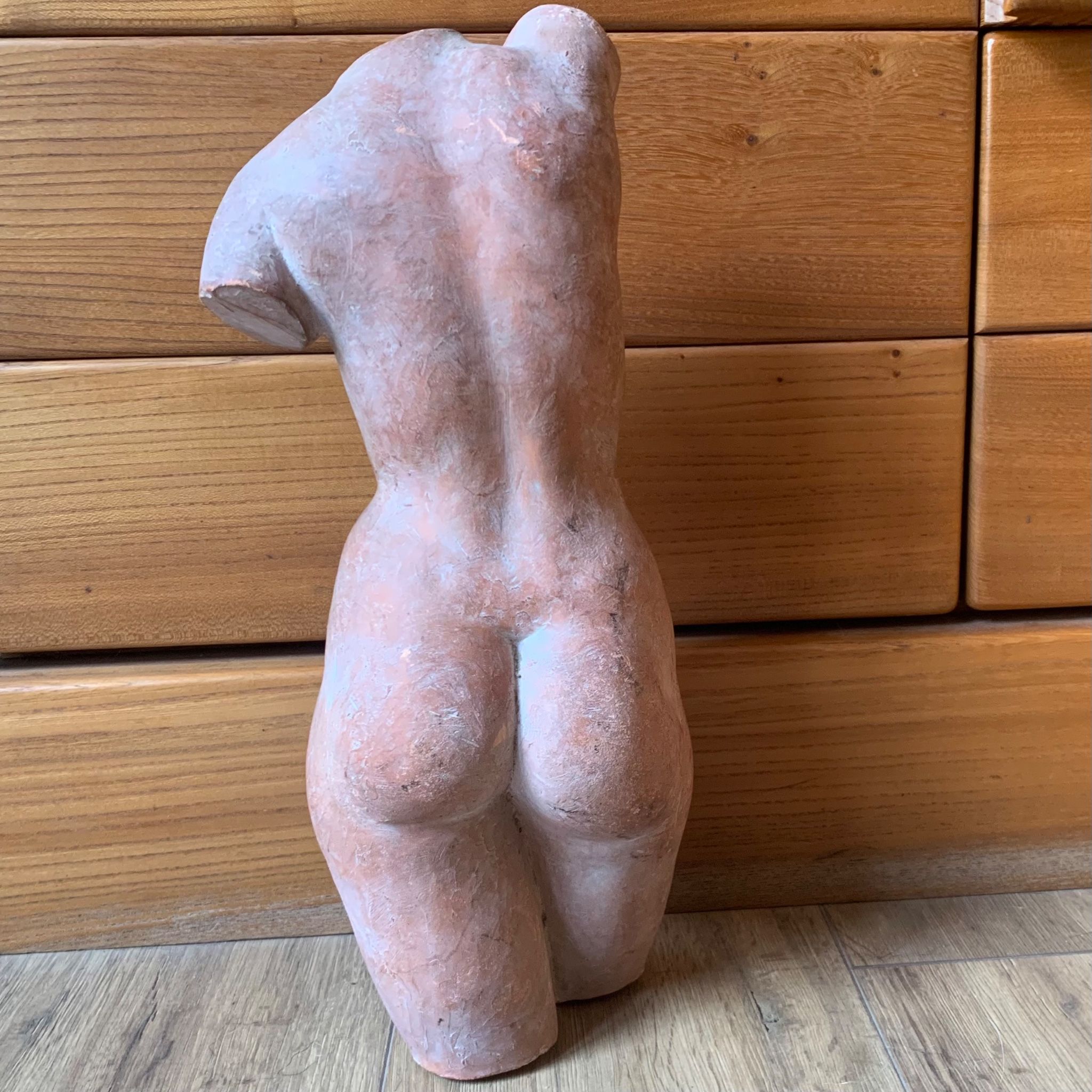 Female nude sculpture in terracotta signed Jean Portal.