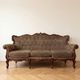 Three-seater Louis XV sofa in brown velvet
