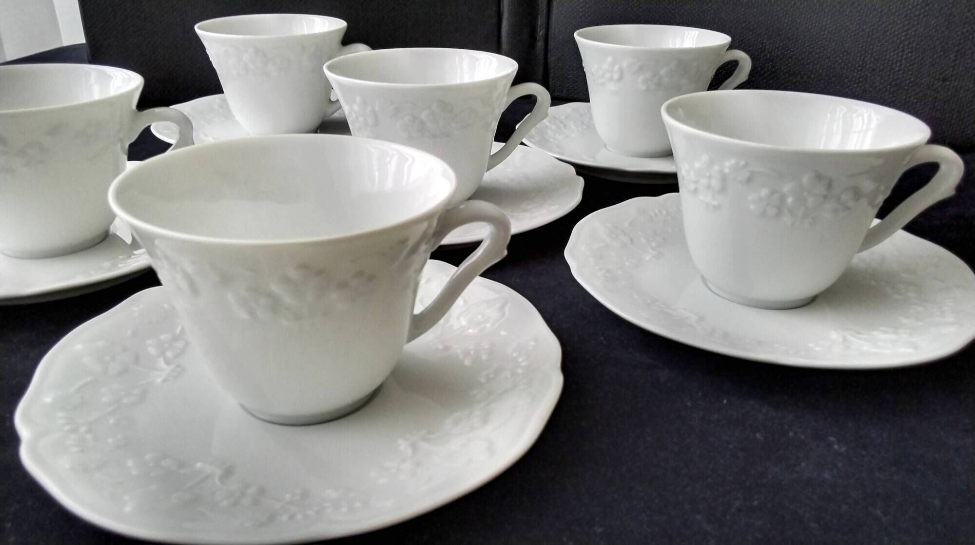 6 Limoges porcelain coffee cups