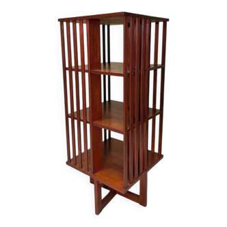 Rotating teak bookshelf from the 60s-70s.