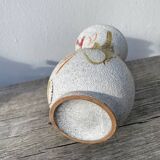 Italian ceramic vase from 1950 with floral decoration