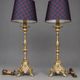 Paire de lampes Renaissance. Bronze doré.