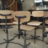 Industrial rotary and adjustable workshop chairs 1950s