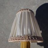 Bronze wall sconces, silk shades, pair