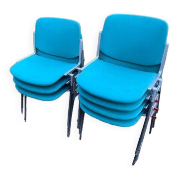 7 DSC 1965 chairs by Giancarlo Piretti published by Castelli, Italy.