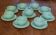 Set of 9 cups and saucers in opaline.