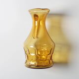 Rare Vintage Designer Italian Amber Glass Pitcher / Mid-century Jug / Italy