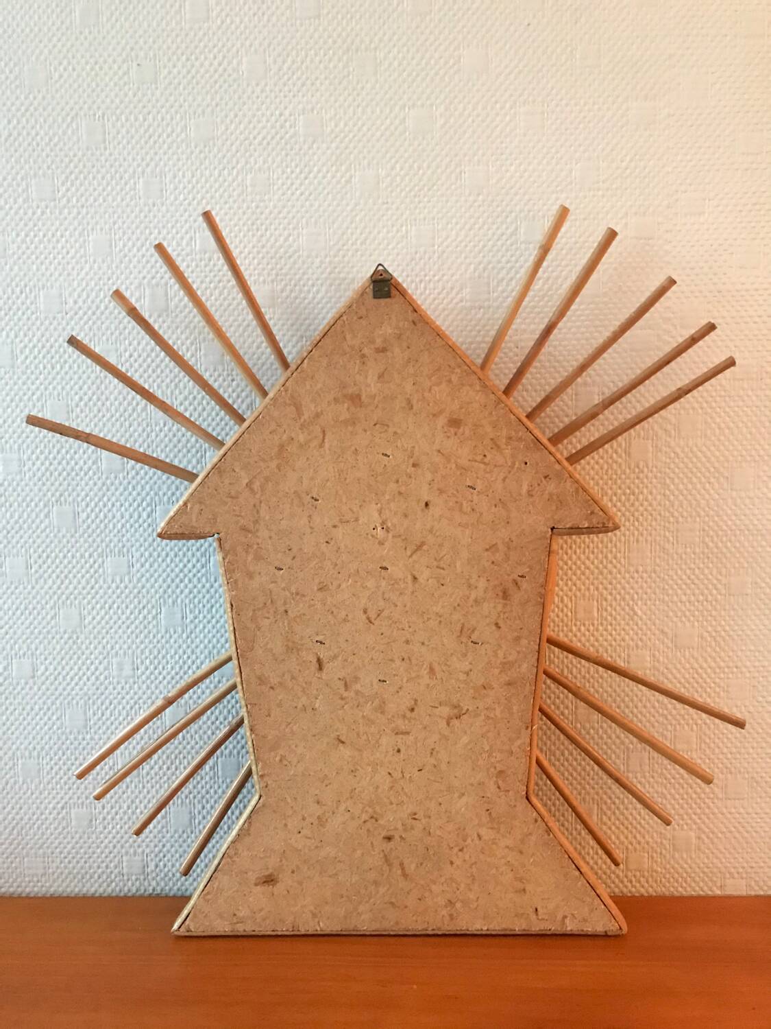 Antique vintage rattan mirror