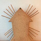 Ancien miroir en rotin vintage
