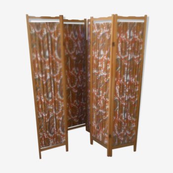 Six panels vintage wooden screen