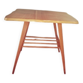 Scandinavian table with compass legs + magazine rack.