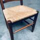 Rustic Ladder Back Oak and Rush Dining Chairs, 1960s, Set of 4
