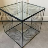 Cubic steel wire console table