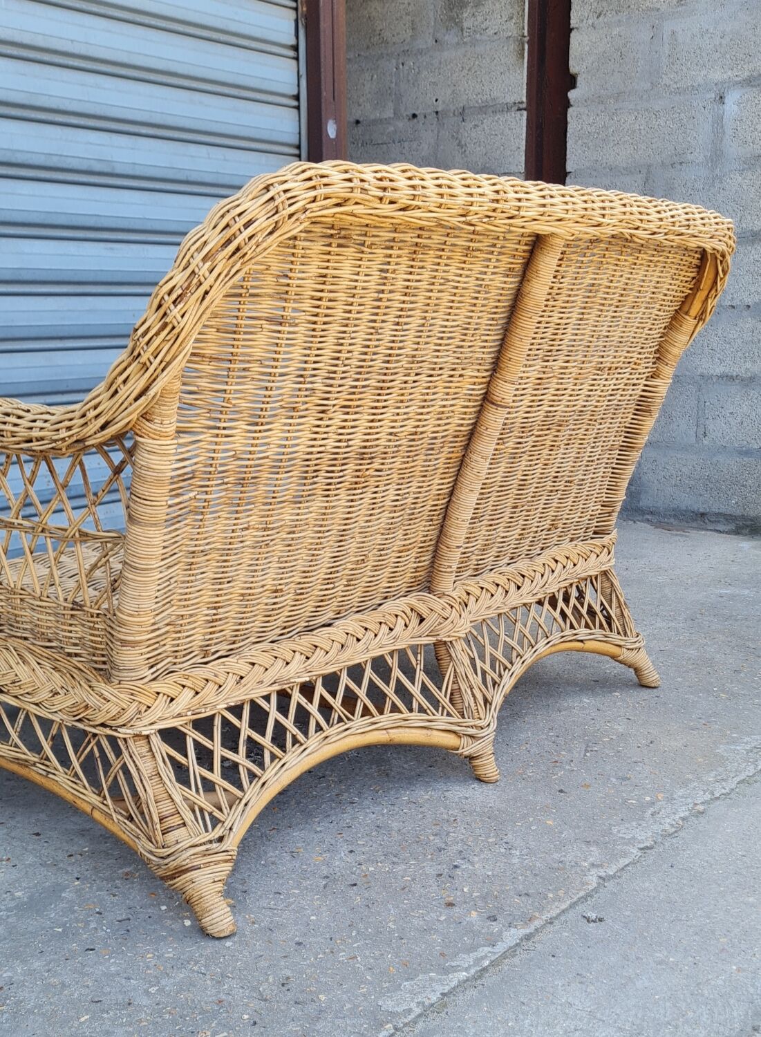 Rattan and wicker sofa 1960