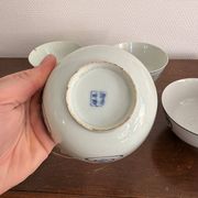 Lot of Blue White Porcelain Rice Tea from China with Cobalt Blue Imperial Dragons