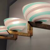 Rare Murano Glass and Brass Wall Light by Dino Martens for Aureliano Toso, Italy