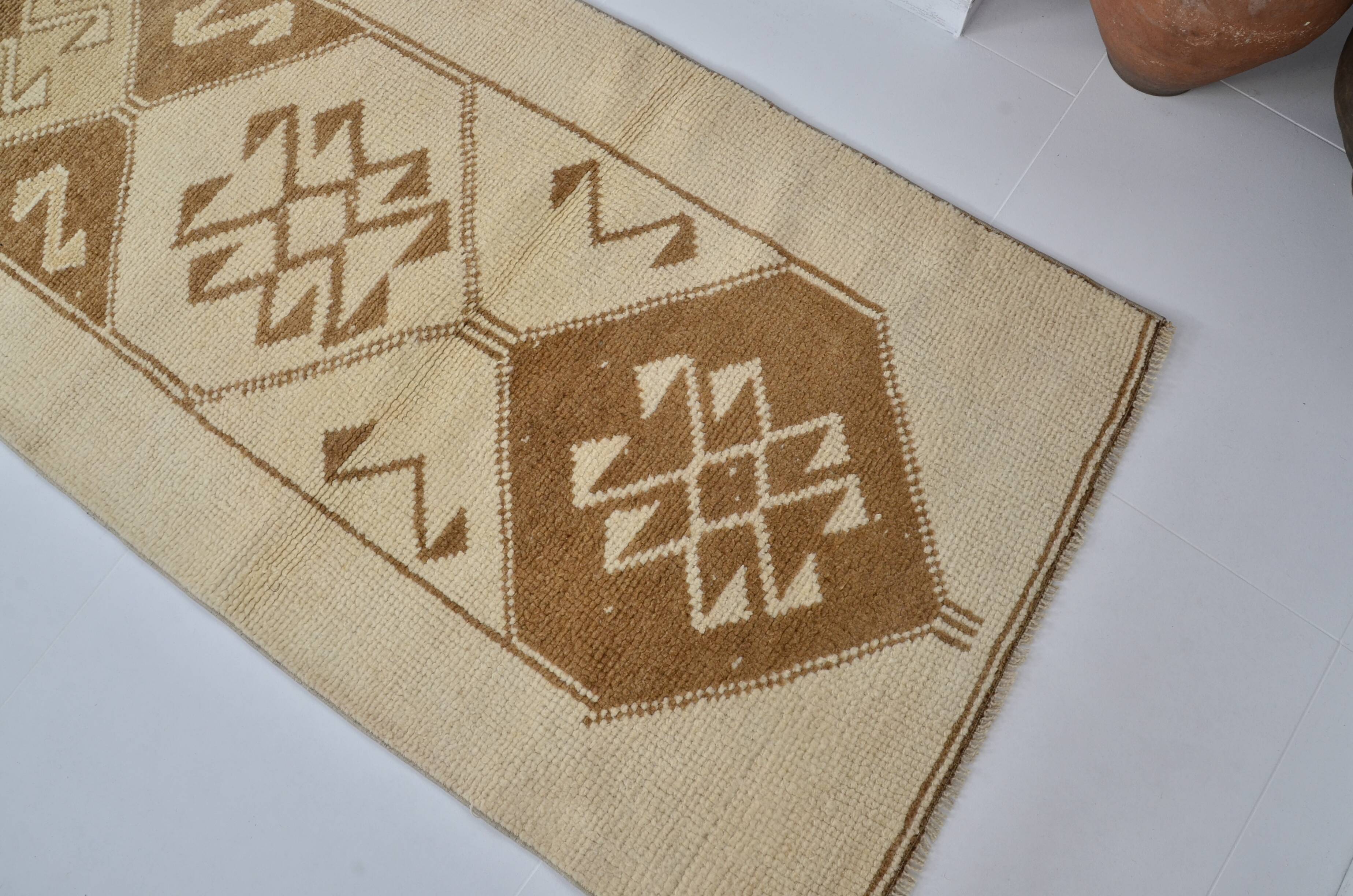 White Tribal Oushak Turkish Runner sku 2071