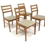 Set of 4 Scandinavian walnut chairs, Sweden, 1