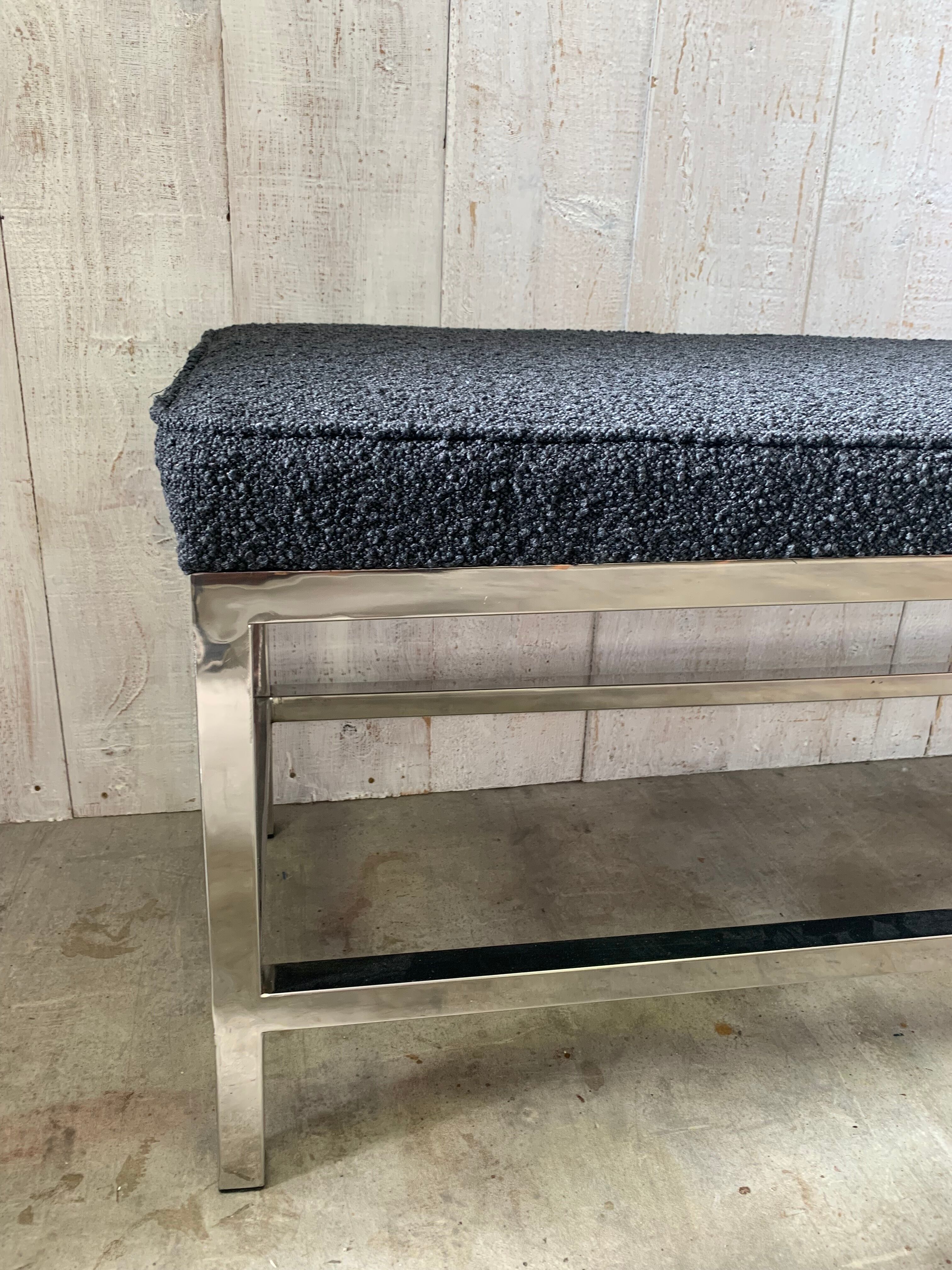 Stainless steel bench 70's