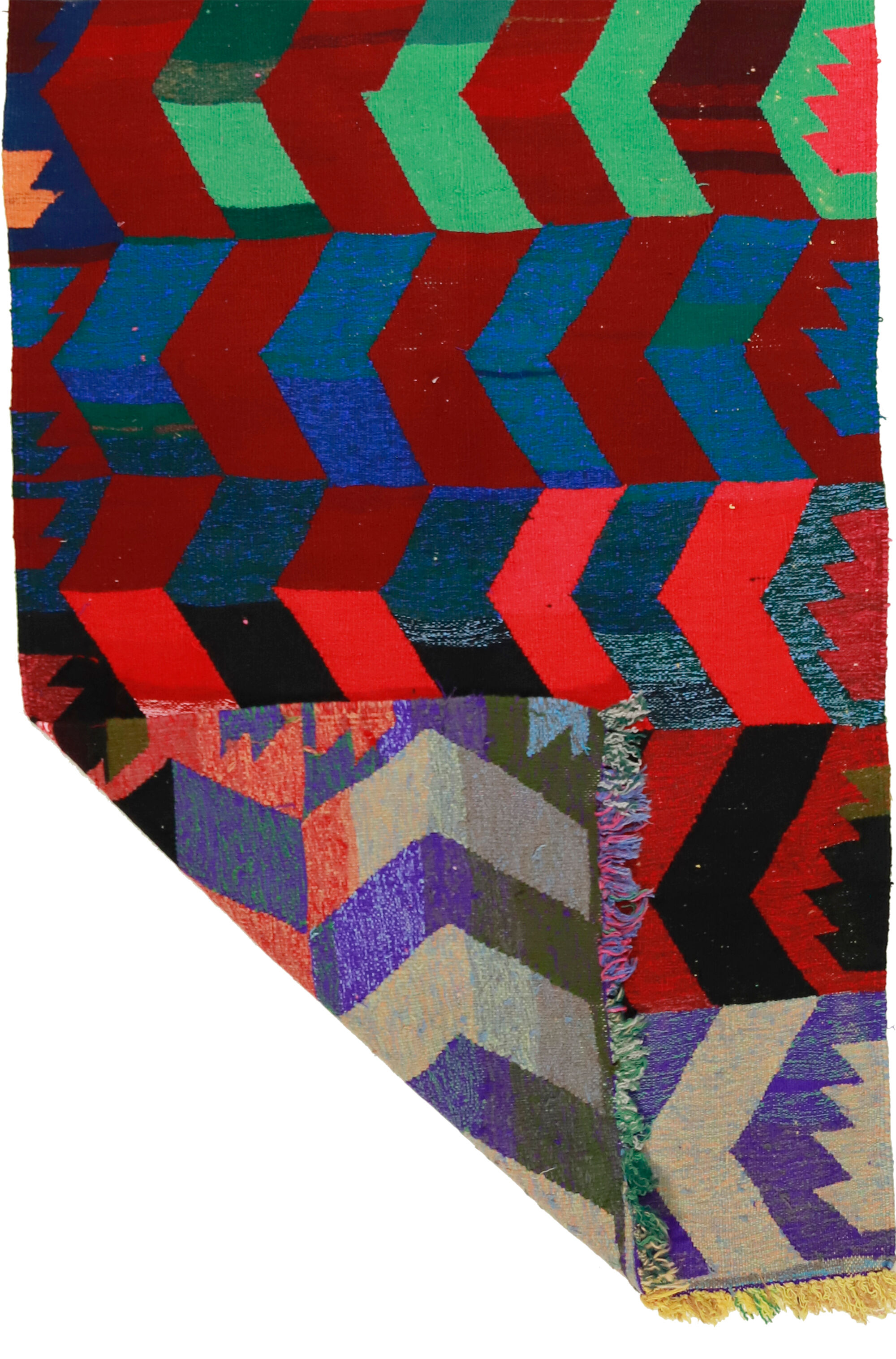 Anatolian handmade kilim rug 340 cm x 110 cm