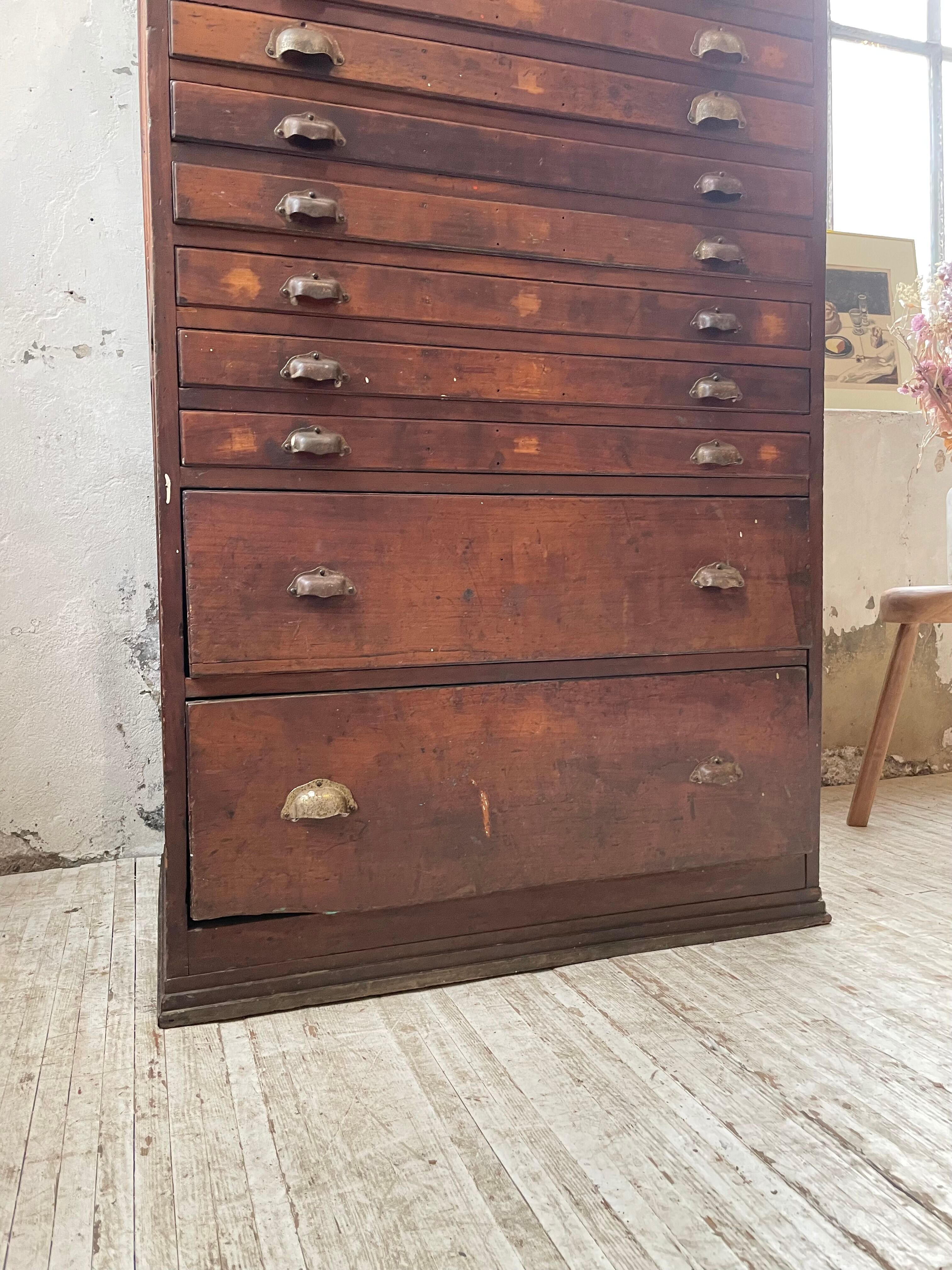 Workshop furniture printing with drawers XL oak