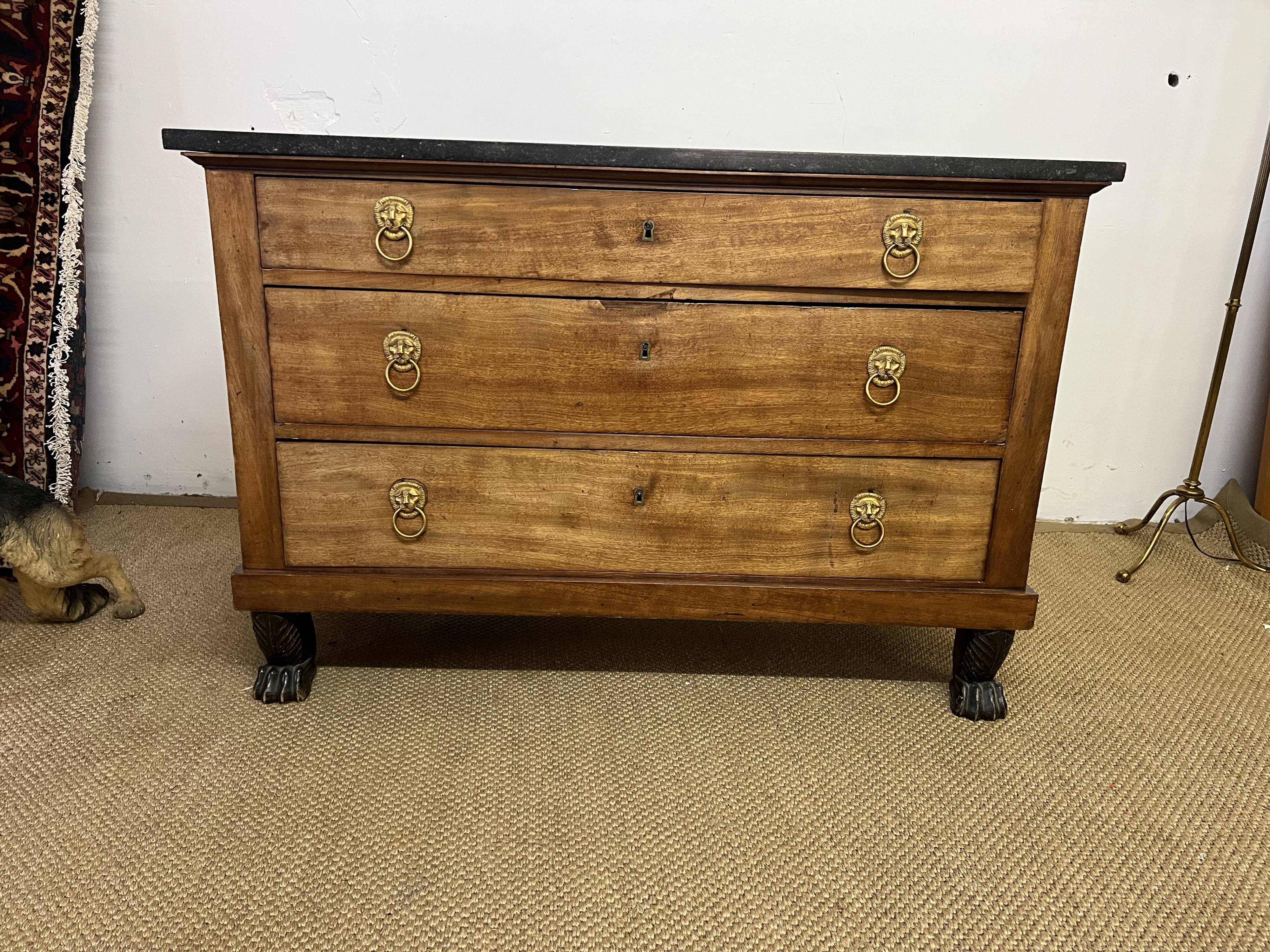 Empire chest of drawers returned from Egypt