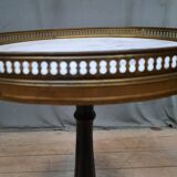 Small marble top pedestal table