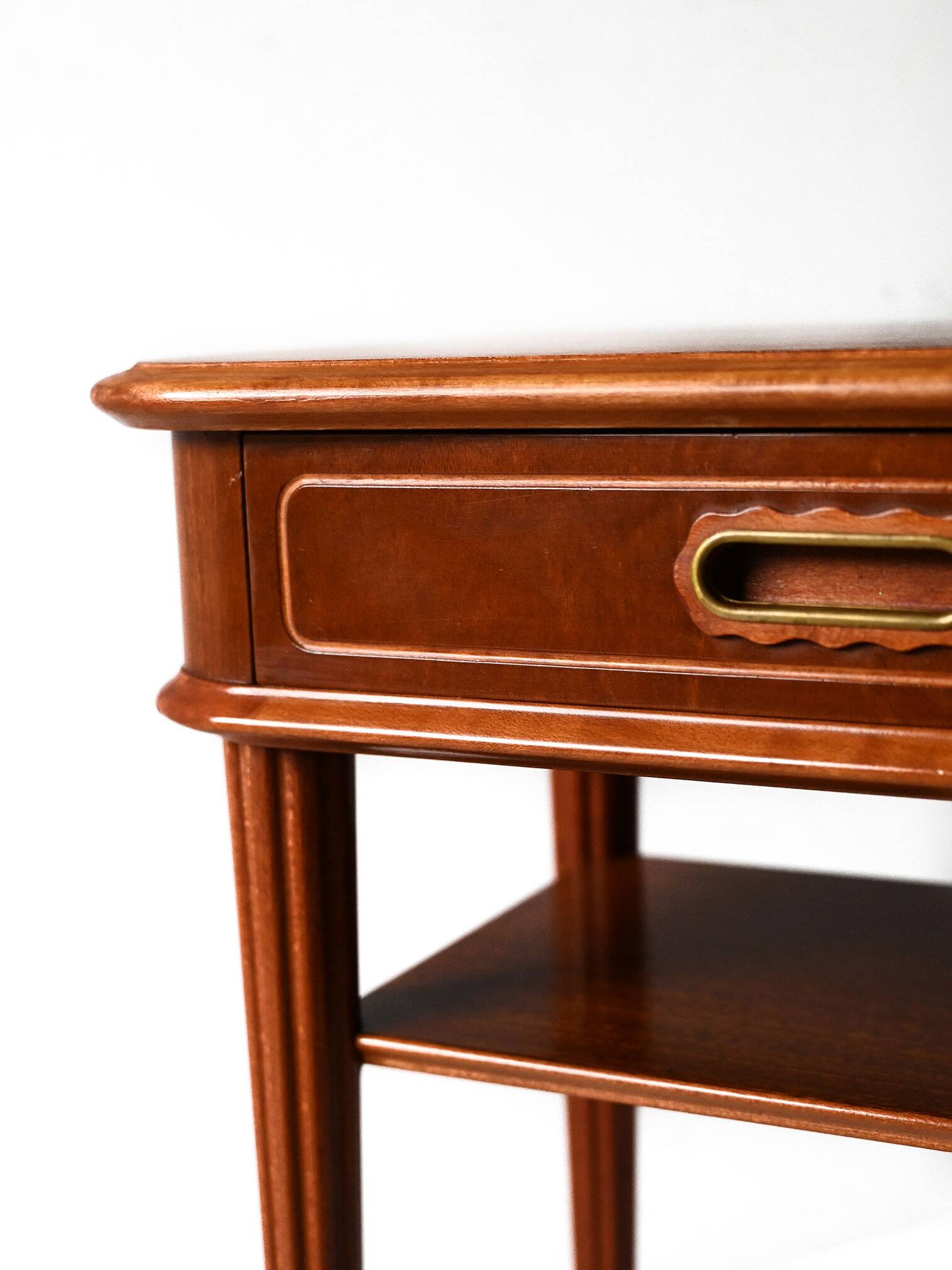 Pair of 1940s Scandinavian Mahogany Nightstands