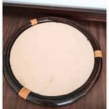 1970s Round Bamboo Mirror