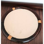 Miroir rond en bambou des années 1970