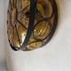 Vintage ceiling lamp amber crackle glass 1970s