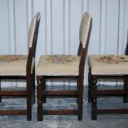 Victorian Floral Tapestry Dining Chairs, England, Set of 6